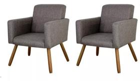 Kit 2 Poltrona Cadeira Decorativa Sala Quarto Escritório Recepção Estar Linho Papirre Decor Kit 2 Poltrona Cadeira Decorativa Sala Quarto Escritório Recepção Estar Linho Papirre Decor