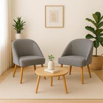 Kit 2 Poltrona Cadeira Lua Pés Palito Sala Quarto Luxo Kit 2 Poltrona Cadeira Lua Pés Palito Sala Quarto Luxo