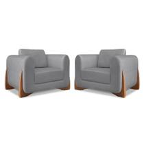 Kit 2 Poltrona Decorativa Albi 120cm Sala de Estar Recepção Escritório Kit 2 Poltrona Decorativa Albi 120cm Sala de Estar Recepção Escritório