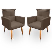 Kit 2 Poltrona Decorativa Duda para Sala e Quarto Suede - LH Decor