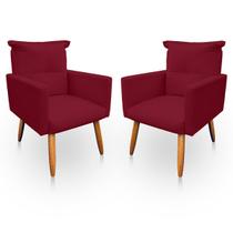Kit 2 Poltrona Decorativa Duda para Sala e Quarto Suede - LH Decor