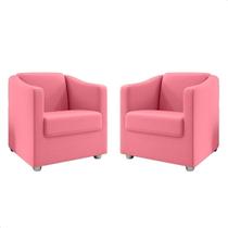 Kit 2 Poltrona Decorativa Estofada Cadeira Sala Escritório Recepção Kit 2 Poltrona Decorativa Estofada Cadeira Sala Escritório Recepção