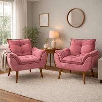 Kit 2 Poltrona Decorativa Opala Para Recepção Sala De Estar Cor:Cinza Kit 2 Poltrona Decorativa Opala Para Recepção Sala De Estar Cor:Cinza