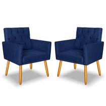 KIT 2 Poltrona Decorativa Pés Palito Nina Capitonê tecido Suede KIT 2 Poltrona Decorativa Pés Palito Nina Capitonê tecido Suede