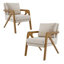 Kit 2 Poltrona Decorativa Sala de Estar Escritório Mona