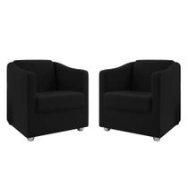 Kit 2 Poltrona Decorativa Tati Sala Recepção Escritório Salão de Beleza Clinica Consultório Quarto Suede Kit 2 Poltrona Decorativa Tati Sala Recepção Escritório Salão de Beleza Clinica Consultório Quarto Suede