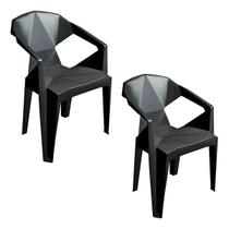 Kit 2 poltrona diamond decor mobilia 77 preta Kit 2 poltrona diamond decor mobilia 77 preta