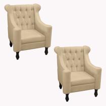 Kit 2 poltrona dubai suede bege