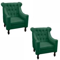 Kit 2 poltrona dubai suede verde