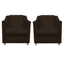 Kit 2 Poltrona Gabi para Sala e Quarto material sintético - LH Decor