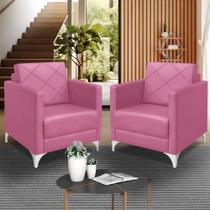 kit 2 Poltrona Helena Decorativa Clinica e recepção tecido suede