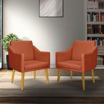 kit 2 poltrona Isa decorativa sala escritorio Pés palito