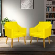 kit 2 poltrona Isa decorativa sala escritorio Pés palito