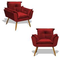 Kit 2 Poltrona Opala Decoração Sala Estar Jantar Recepção Escritório Salão Clínica Criative Decor VELUDO Vermelho Kit 2 Poltrona Opala Decoração Sala Estar Jantar Recepção Escritório Salão Clínica Criative Decor VELUDO Vermelho