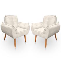 Kit 2 Poltrona Opala para Sala e Quarto Suede - LH Decor