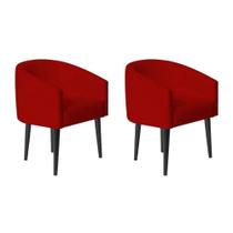 Kit 2 Poltrona Sandy Em material sintético Para Escritório Consultório Vermelho - Cor: Vermelho Kit 2 Poltrona Sandy Em material sintético Para Escritório Consultório Vermelho - Cor: Vermelho