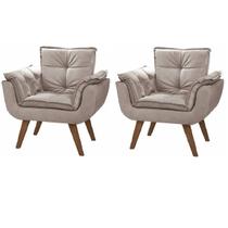 Kit 2 Poltrona Suede Cappuccino Cadeira Decorativa Julia Sala Recepção Pés Caramelo Kit 2 Poltrona Suede Cappuccino Cadeira Decorativa Julia Sala Recepção Pés Caramelo