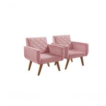 Kit 2 Poltronas 1 Lugar Braço Anabelle Unidecor Rosa Kit 2 Poltronas 1 Lugar Braço Anabelle Unidecor Rosa