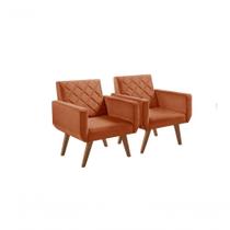 Kit 2 Poltronas 1 Lugar Braço Anabelle Unidecor Terracota Kit 2 Poltronas 1 Lugar Braço Anabelle Unidecor Terracota