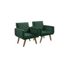 Kit 2 Poltronas 1 Lugar Braço Anabelle Unidecor Verde Kit 2 Poltronas 1 Lugar Braço Anabelle Unidecor Verde