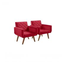 Kit 2 Poltronas 1 Lugar Braço Anabelle Unidecor Vermelho Kit 2 Poltronas 1 Lugar Braço Anabelle Unidecor Vermelho
