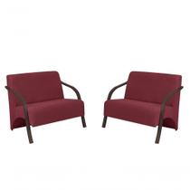 Kit 2 Poltronas 2 Lugares Vênus Suede D Salla Kit 2 Poltronas 2 Lugares Vênus Suede D Salla