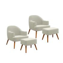 Kit 2 Poltronas Ágata com Puff Movellu Home Kit 2 Poltronas Ágata com Puff Movellu Home