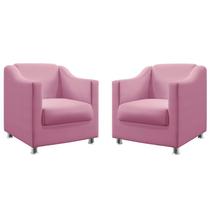 Kit 2 Poltronas Alya Sued Rosê Aradecor