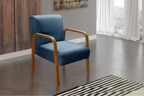 Kit 2 Poltronas Anita Conjunto Cadeiras Moderna Braço Madeira Azul 330 Kit 2 Poltronas Anita Conjunto Cadeiras Moderna Braço Madeira Azul 330