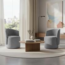 Kit 2 Poltronas Aura Decorativas Orgânicas Bouclé Premium De Luxo Para Sala Quarto Recepção Formato Cilíndrico Design Escultural Kit 2 Poltronas Aura Decorativas Orgânicas Bouclé Premium De Luxo Para Sala Quarto Recepção Formato Cilíndrico Design Escultural
