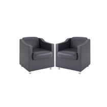 Kit 2 Poltronas Bia Decorativa Reforçada Recepção Clinica Salão Sala De Estar material sintético