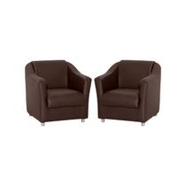 Kit 2 Poltronas Bia Decorativa Reforçada Recepção Clinica Salão Sala De Estar material sintético