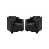 Kit 2 Poltronas Bia Decorativa Reforçada Recepção Clinica Salão Sala De Estar material sintético