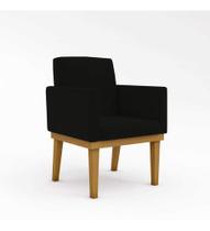 Kit 2 Poltronas Cadeira Decorativa Base Reforçada Pretas