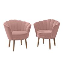 KIT 2 Poltronas Cadeira Decorativas Flor Sala Quarto Balaqui