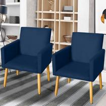 Kit 2 Poltronas Cadeira Decorativas Nina Suede Escritório Sala De Estar Recepção Máxima Qualidade Esteticista Salão Beleza Pés Palito - Mr Deluxe