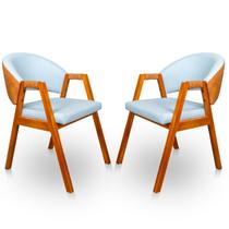 Kit 2 Poltronas Cadeira Para Sala Madeira Maciça Kora Compose
