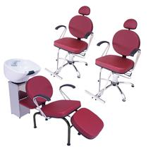 Kit 2 Poltronas Cadeira Recl e Lavatório Salão Beleza Veneza Kit 2 Poltronas Cadeira Recl e Lavatório Salão Beleza Veneza