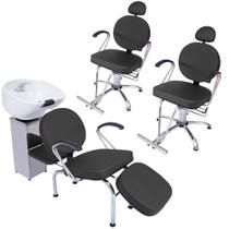 Kit 2 Poltronas Cadeira Recl e Lavatório Salão Beleza Veneza Kit 2 Poltronas Cadeira Recl e Lavatório Salão Beleza Veneza