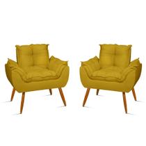 KIT 2 Poltronas Cadeiras Decorativas Opala Sala Quarto