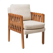 KIT 2 POLTRONAS CÓRDOBA BOUCLE BEGE / TIRAS material sintético WHISKY