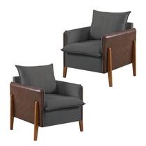 Kit 2 Poltronas de Veludo com Pés em Madeira Eucalipto Mm25 Martins Estofados Kit 2 Poltronas de Veludo com Pés em Madeira Eucalipto Mm25 Martins Estofados