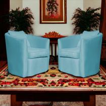 Kit 2 Poltronas Decorativa Alana Veludo Azul Turquesa - Londrilar Kit 2 Poltronas Decorativa Alana Veludo Azul Turquesa - Londrilar