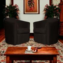 Kit 2 Poltronas Decorativa Alana Veludo Marrom - Londrilar Kit 2 Poltronas Decorativa Alana Veludo Marrom - Londrilar