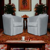 Kit 2 Poltronas Decorativa Alana Veludo Prata - Londrilar Kit 2 Poltronas Decorativa Alana Veludo Prata - Londrilar