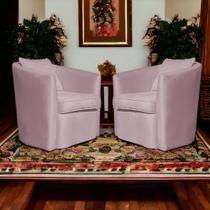 Kit 2 Poltronas Decorativa Alana Veludo Rose - Londrilar Kit 2 Poltronas Decorativa Alana Veludo Rose - Londrilar