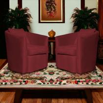 Kit 2 Poltronas Decorativa Alana Veludo Vermelho - Londrilar Kit 2 Poltronas Decorativa Alana Veludo Vermelho - Londrilar