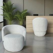 Kit 2 Poltronas Decorativa Beatriz Orgânica Linho Bege Kit 2 Poltronas Decorativa Beatriz Orgânica Linho Bege