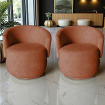 Kit 2 Poltronas Decorativa Beatriz Orgânica Veludo Terracota Kit 2 Poltronas Decorativa Beatriz Orgânica Veludo Terracota