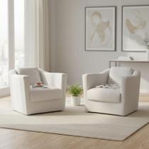 Kit 2 Poltronas Decorativa Biane Couro Branco Pés Cromado Ms Decor Kit 2 Poltronas Decorativa Biane Couro Branco Pés Cromado Ms Decor
